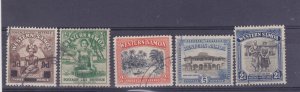 WESTERN SAMOA #185-189  USED F-VF  overprint boats post office national dress-