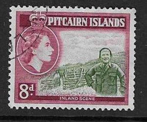 PITCAIRN ISLANDS SG25 1957 8d DEEP OLIVE GREEN & CARMINE MNH