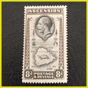 ASCENSION  ISLAND KING GEORGE V , 1934  8d STAMP MINT HINGED