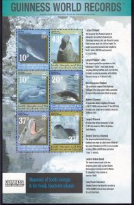 SOUTH GEORGIA 2002 World Record Animals; Scott 279-80, SG 337a, 343; MNH