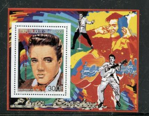 GUINEA 15th MEM ANN OF ELVIS PRESLEY ENGLISH  RED REVERSED INSC DEL S/S MINT NH