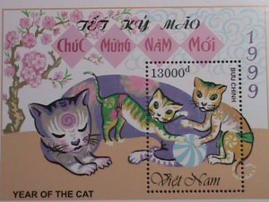 VIETNAM-1999 SC#2871 YEAR OF THE LOVELY CAT MNH S/S-VF WE SHIP TO WORLDWIDE