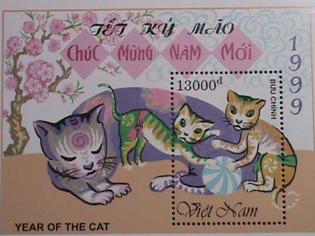 VIETNAM-1999 SC#2871 YEAR OF THE LOVELY CAT MNH S/S-VF WE SHIP TO WORLDWIDE