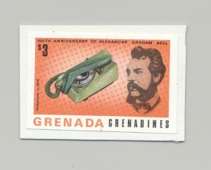 Grenada Grenadines #212 Bell Telephone 1v Imperf Proof Stamp from S/S
