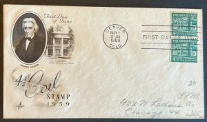 HERMITAGE/ANDREW JACKSON #1037 MAY 1 1959 DENVEER CO FIRST DAY COVER (FDC) BX6