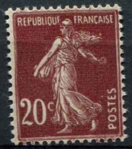 France Sc#166 MNH, 20c brn, Semeuse solid background (1907)