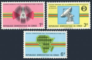 Congo DR 732-734, mint no gum. Mi 429-431. World Telecommunications Day, 1971.