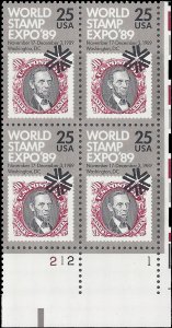 #2410 25c World Stamp Expo '89 PB/4 1989 Mint NH