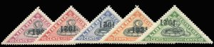 Liberia #F25-29 Cat$187.50, 1921 Overprints inverted, set of five, lightly hi...