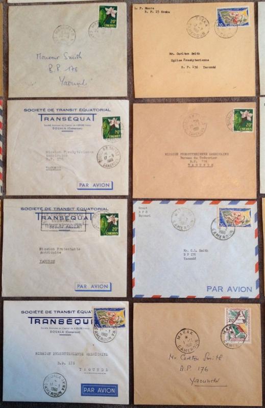 1960-61 LOT/21 Local Covers, CAMEROUN WEST AFRICA / YAOUNDE, Douala Makak MORE!