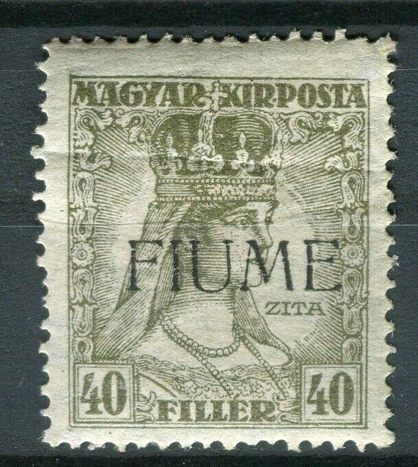 FIUME; Hungarian 1918 Zita Optd. issue Mint hinged 40f. value