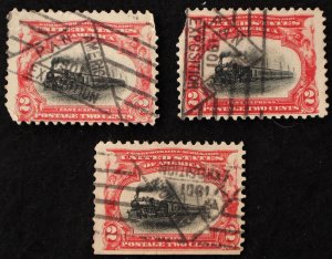 U.S. Used Stamp Scott #295 2c Pan-American. Lot of 3 SOTN Pan-Am Expo Cancels.