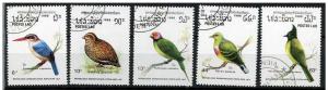 Laos 1988 - Scott 877, 878, 879, 880, 881 CTO - Birds 