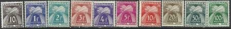 Andorra French 1946-1953 SC J32-J41 Mint SCV$ 193.00 Set