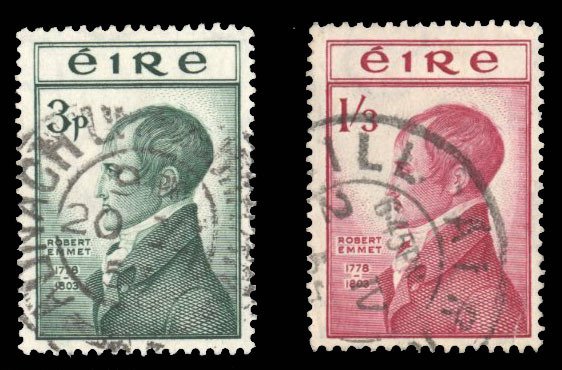 Ireland #149-150 Cat$16.85, 1953 Emmet, set of two, used