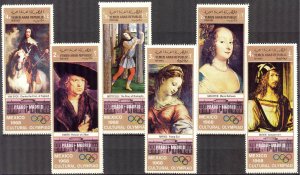 {Y028} Yemen 1969 Olympics Games Art Paintings Prado MNH**Mi.:889/94 8,00Eur