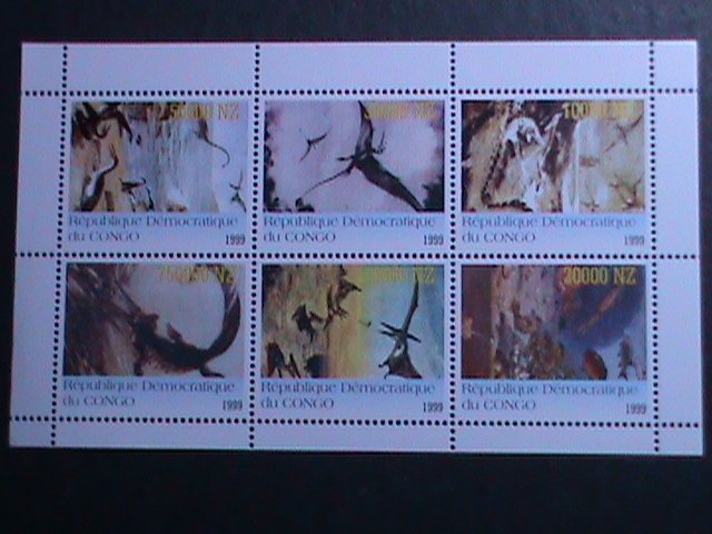 ​CONGO 1999 PREHISTORY ANIMALS MINI SHEET MNH-VF WE SHIP TO WORLD WIDE