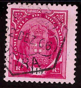 Mozambique  Company Scott 28 Used stamp from 1897-1907 Coat of Arms set