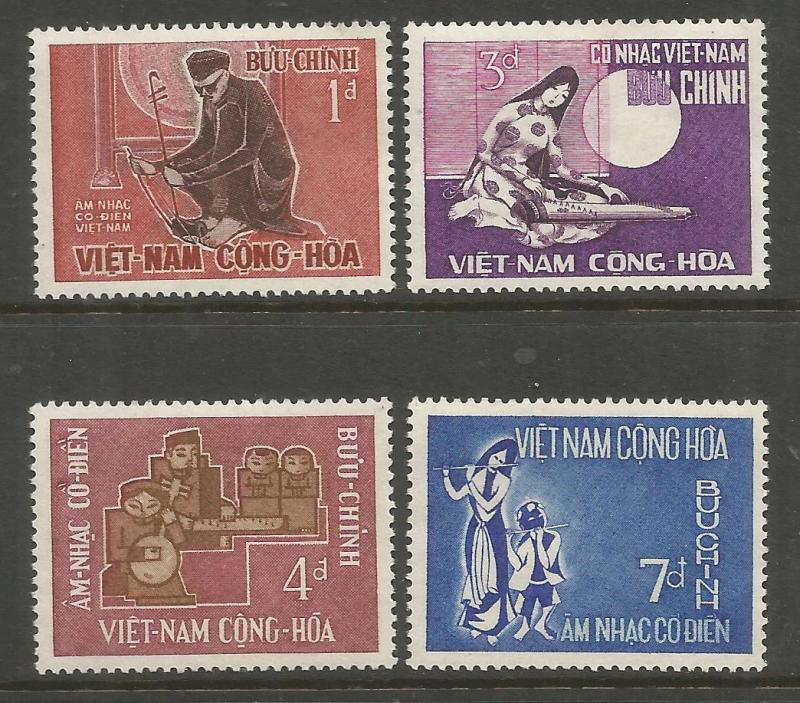 VIET NAM  287-290  MNH,  VIETNAMESE INSTRUMENTS
