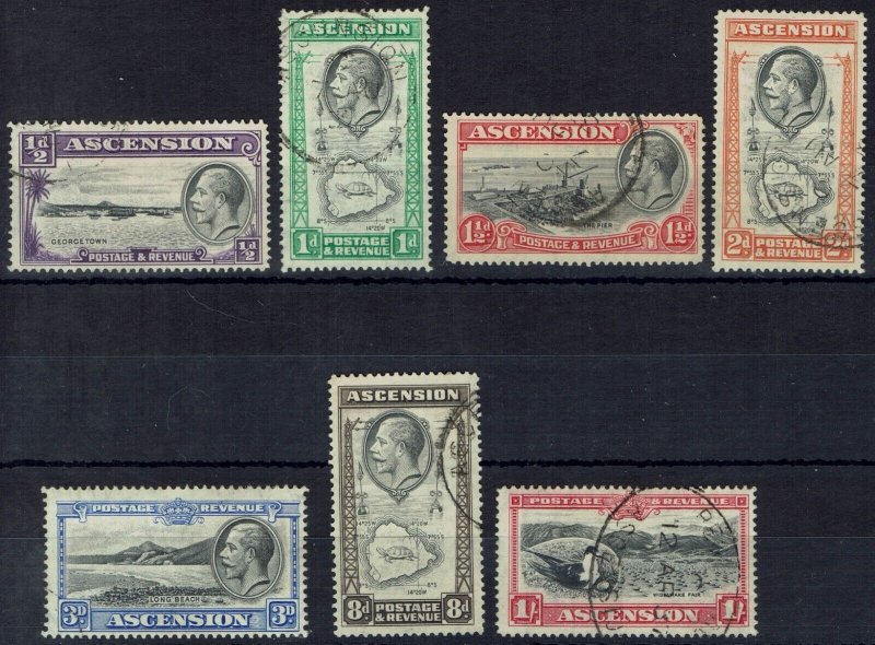 ASCENSION 1934 KGV PICTORIAL RANGE TO 1/- USED 