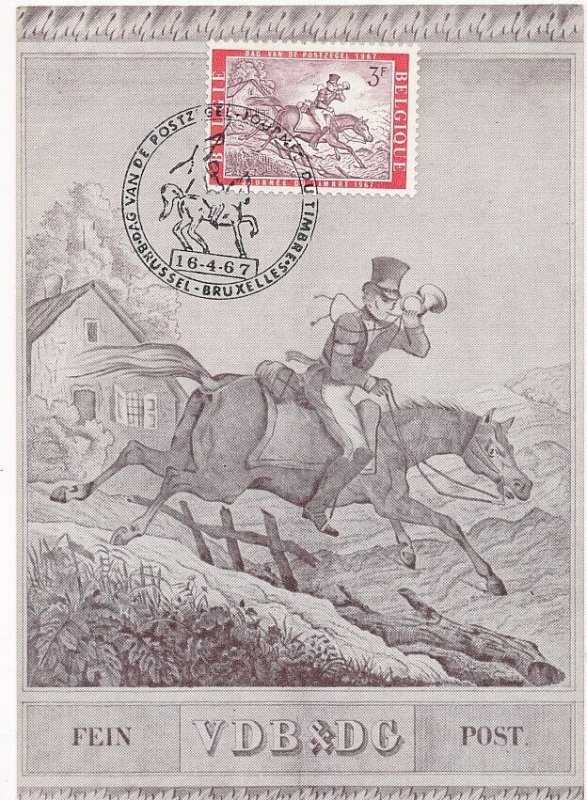 D87186 Stamp Day 1967 Maximum Card Belgium