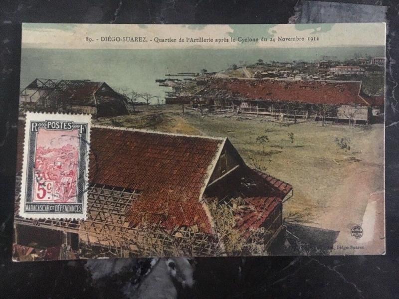 1927 Madagascar Real Picture Postcard Cover RPPC Artillery After The Cyclone