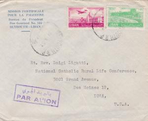 Vatican 24.X. 1952 Cover Corner card Mission Pontificale Pour La Palestine