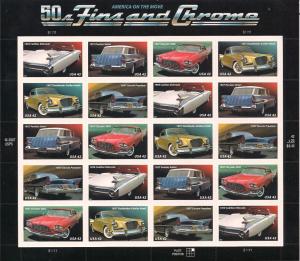 US 4357a MNH - Pane - Fins & Chromes - Classic Cars