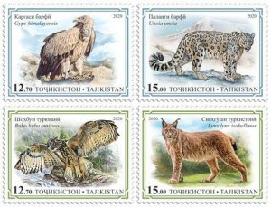 TADZHIKISTAN - 2020 - Birds of Prey & Wild Cats - Perf 4v Set - MNH