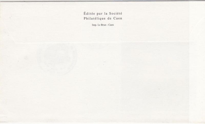 France ww2 Memorial Caen Normandie Double Cancel Stamps Cover ref R 19205