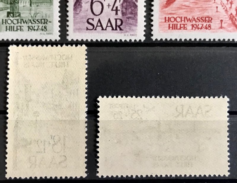 Saar: 1948 MNH Set Flood Relief
