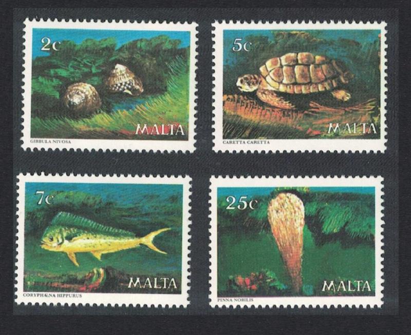 Malta Turtle Fish Shells Marine Life 4v SG#630-633