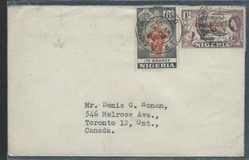 NIGERIA SURCH CAMEROONS (P2903B) 1965 SURCHARGE 6D+1/- RARE COVER TO CANADA