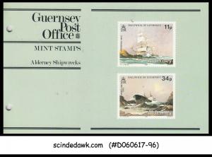 ALDERNEY - 1987 ALDERNEY SHIPWRECKS / SHIP - FOLDER (5V MNH) ID:B72