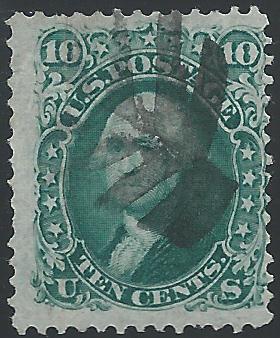 Scott 96, Used, 1867 Grilled Issues