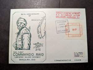 1971 Norway Commemorative Cover to London England First Commando Raid 30 Years
