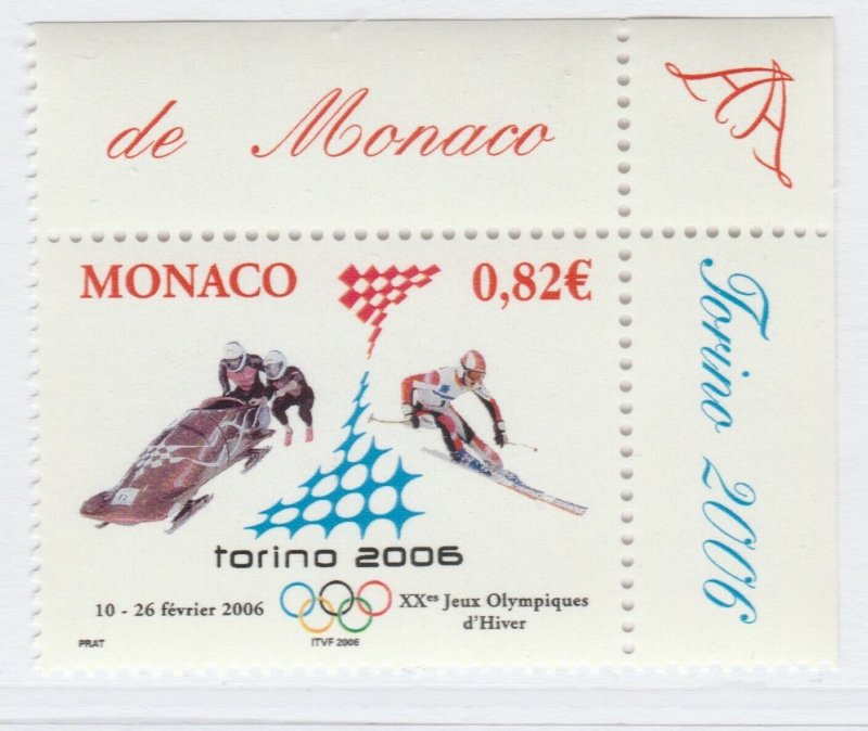 MONACO 2006 Winter Olympic Games Turin Neve Mascot Gliz Ski MNH** A25P52F20182-