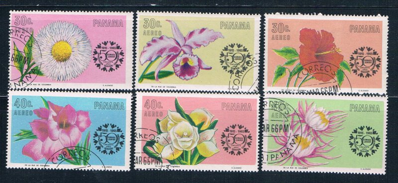 Panama C343-48 Used set Flowers 1966 (P0321)+