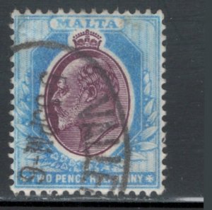 Malta 1904 King Edward VII 2 1/2p Scott # 35 Used