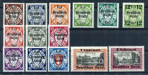 GERMANY 3rd REICH DANZIG 1939 VERY GOOD OVERPRINT SET SCOTT 241-254 PERFECT MNH