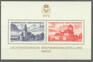 LIECHTENSTEIN  505 MNH 1972 LIBA '72 PHILATELIC EXHIB. SHEET