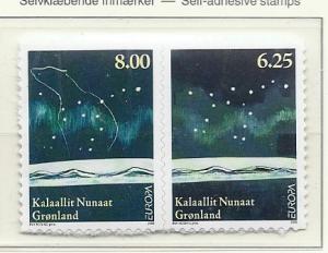 Greenland #539-540 self adhesive  (MNH) CV $5.00