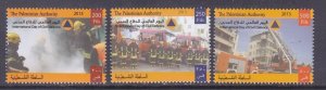 Palestinian Authority 213-15 MNH 2013 International Day of Civil Defense Set