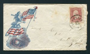 1860's Civil War Patriotic - Sterling, New York to Cato, New York - Bisc...