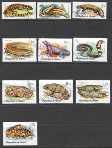 Guinea Sc# 744-751 (C134-C135) Used 1977 3s-20s Reptiles and Snakes