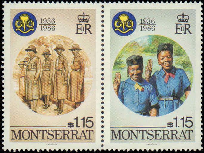 1986 Montserrat #592-595, Complete Set(4), Never Hinged