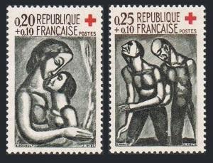 France B356-B357,MNH.Michel 1376-1377. Red Cross-1961.by Georges Rouault.