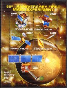 Rwanda 2012 Space First Mars Experiment 50 Years Sheet MNH