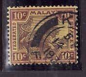 Federated Malay States-Sc#64- id9-used 10c vio, yel Tiger-1931-