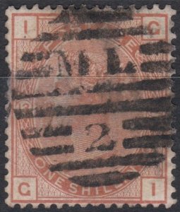 Great Britain Sg163 1s Orange Brown Used Pl 13 Cv £170   GI